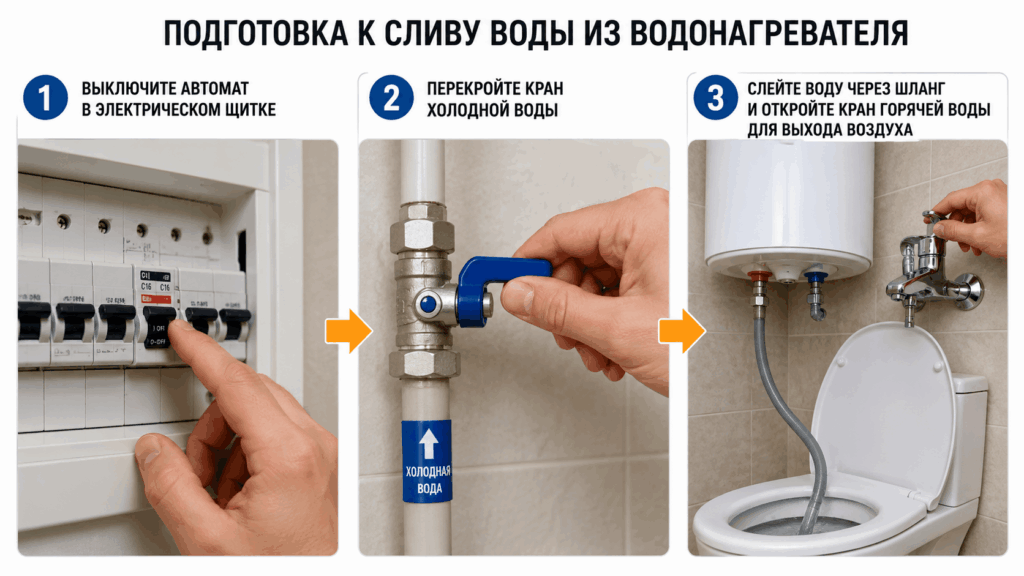 Подготовка к разборке бойлера