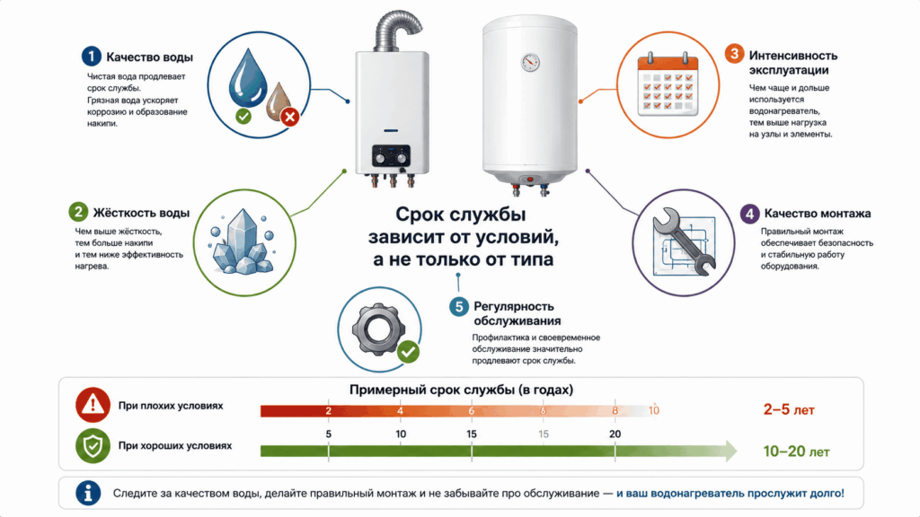 сроку службы бойлера