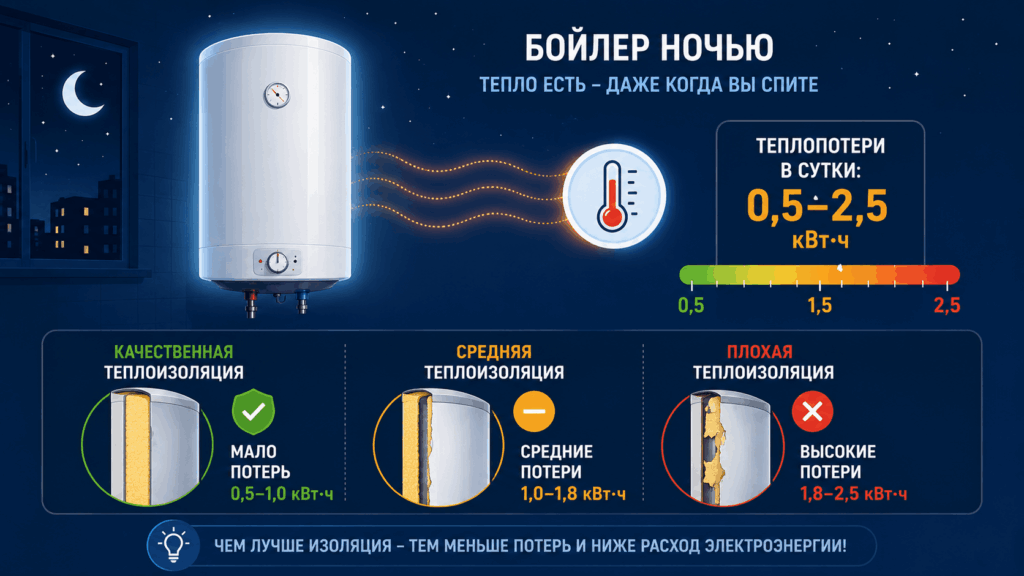 Сколько электроэнергии уходит на поддержание температуры (в режиме ожидания)
