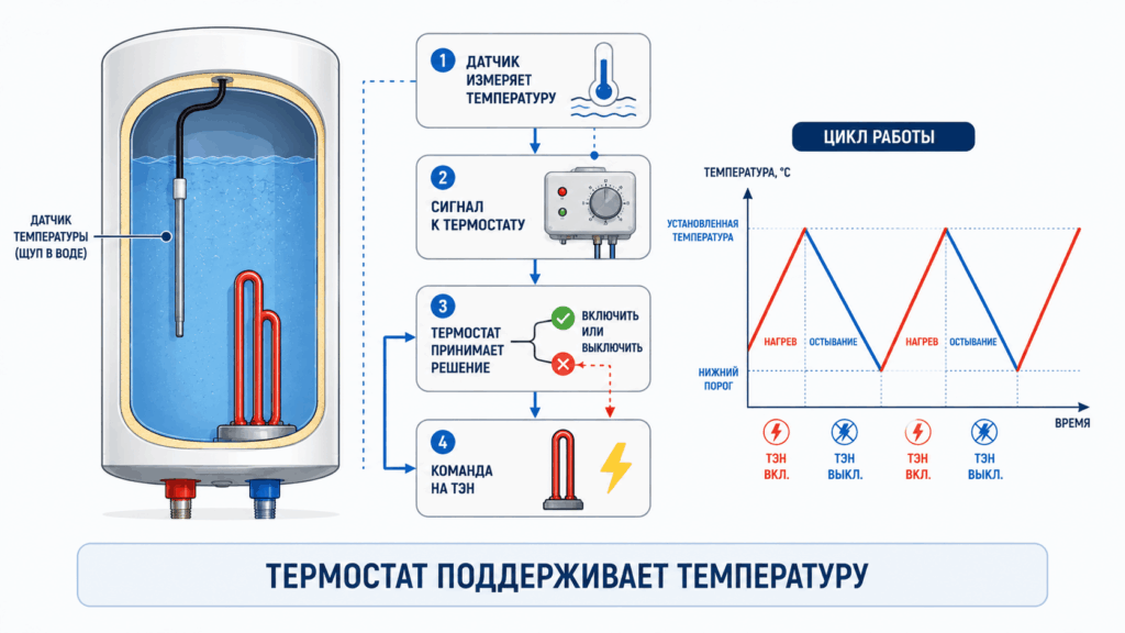 Термостат и датчики температуры: мозг бойлера